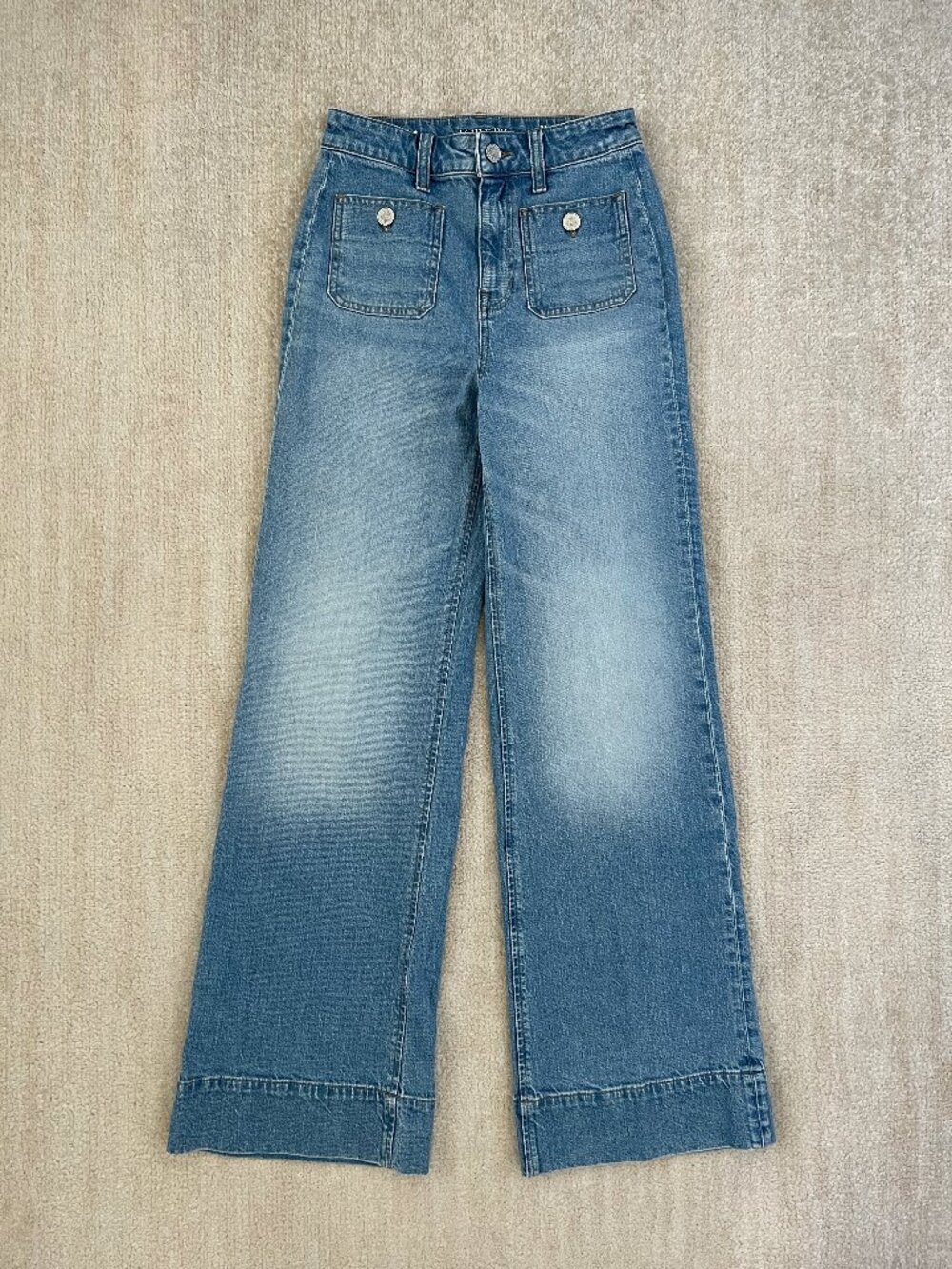 J. Crew High Rise Sailor Jeans 1996 Semi-Stretch Wide Leg Trouser CC569 24